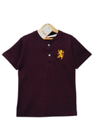 Horse Logo Mahroon Henley Polo Shirt Boys ( R-100 )