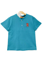 Horse Logo C-Green Henley Polo Shirt Boys ( R-87 )