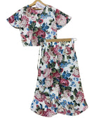 Carrot & Blue Flower Half Sleeve White Skate Fish Girls ( R-323 )