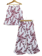 Mahroon Flower White Skirt Suit Girls ( R-134 )