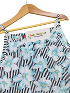 Sky Flower White Black Line Skirt Suit Girls( R-134 )