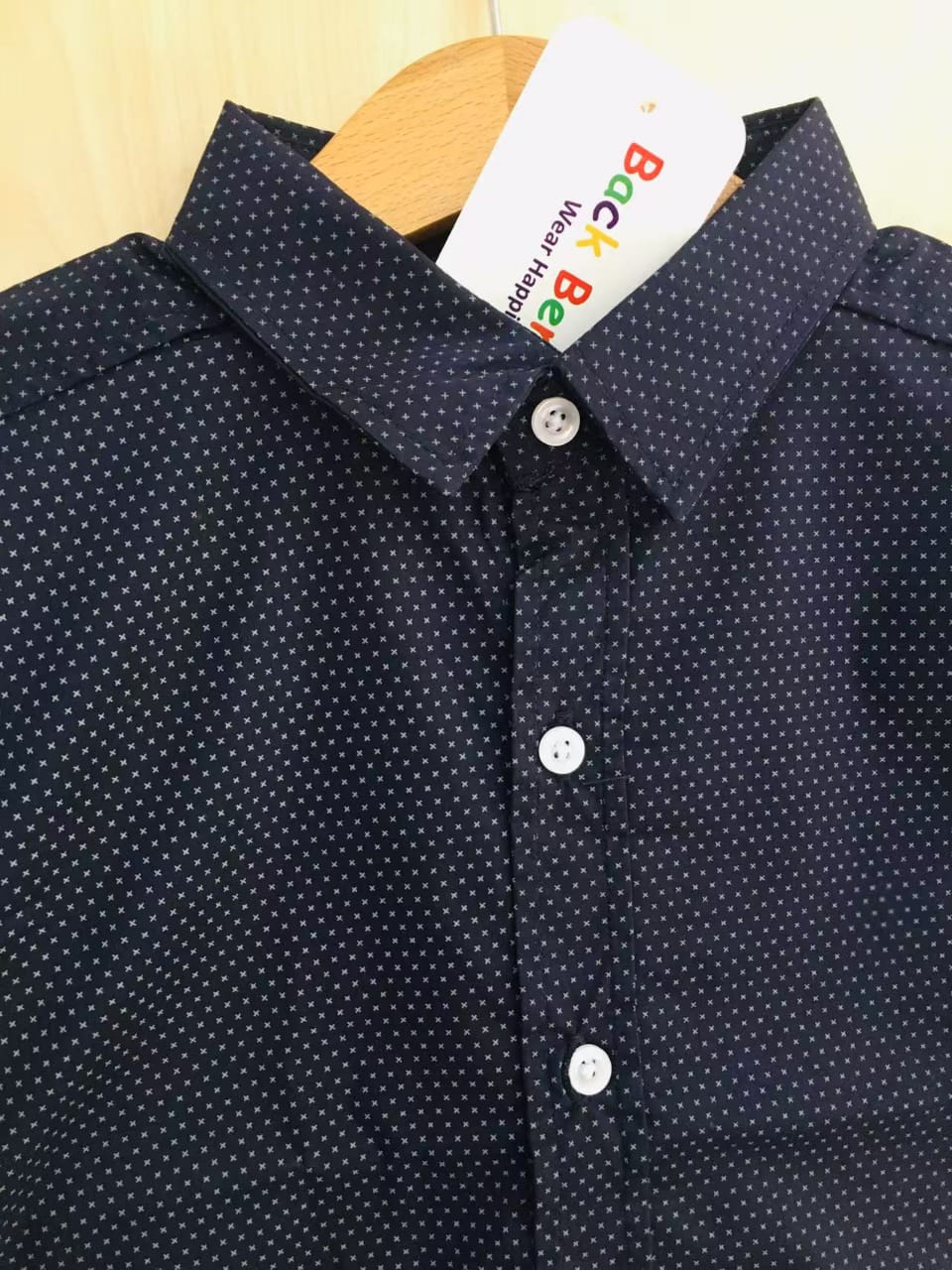 Break Dots Navy Casual Shirt Boys ( R-328 N)