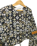 Triangles Print Ful Sleeve Charcoal Skate Fish Girls ( R-216 )