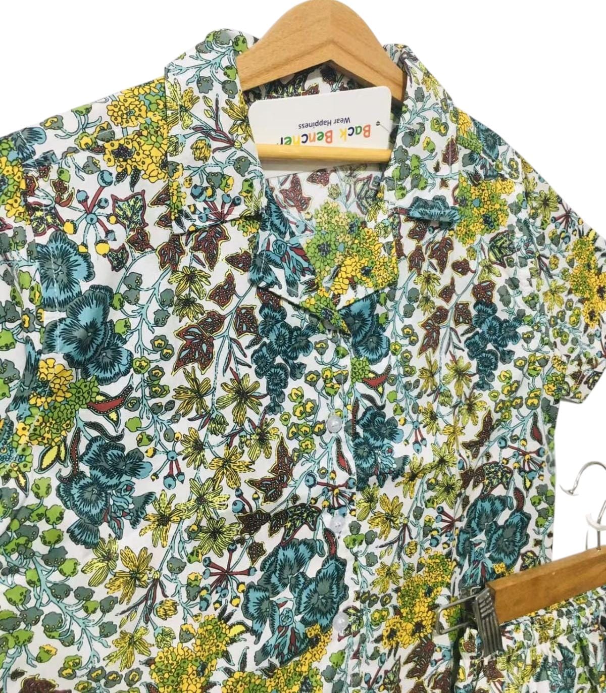 Green Yellow Flower White Nicker Suit ( R-9 )