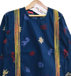 Yellow Multi Flower With Lase Navy Top Pair Girls ( R-388 )