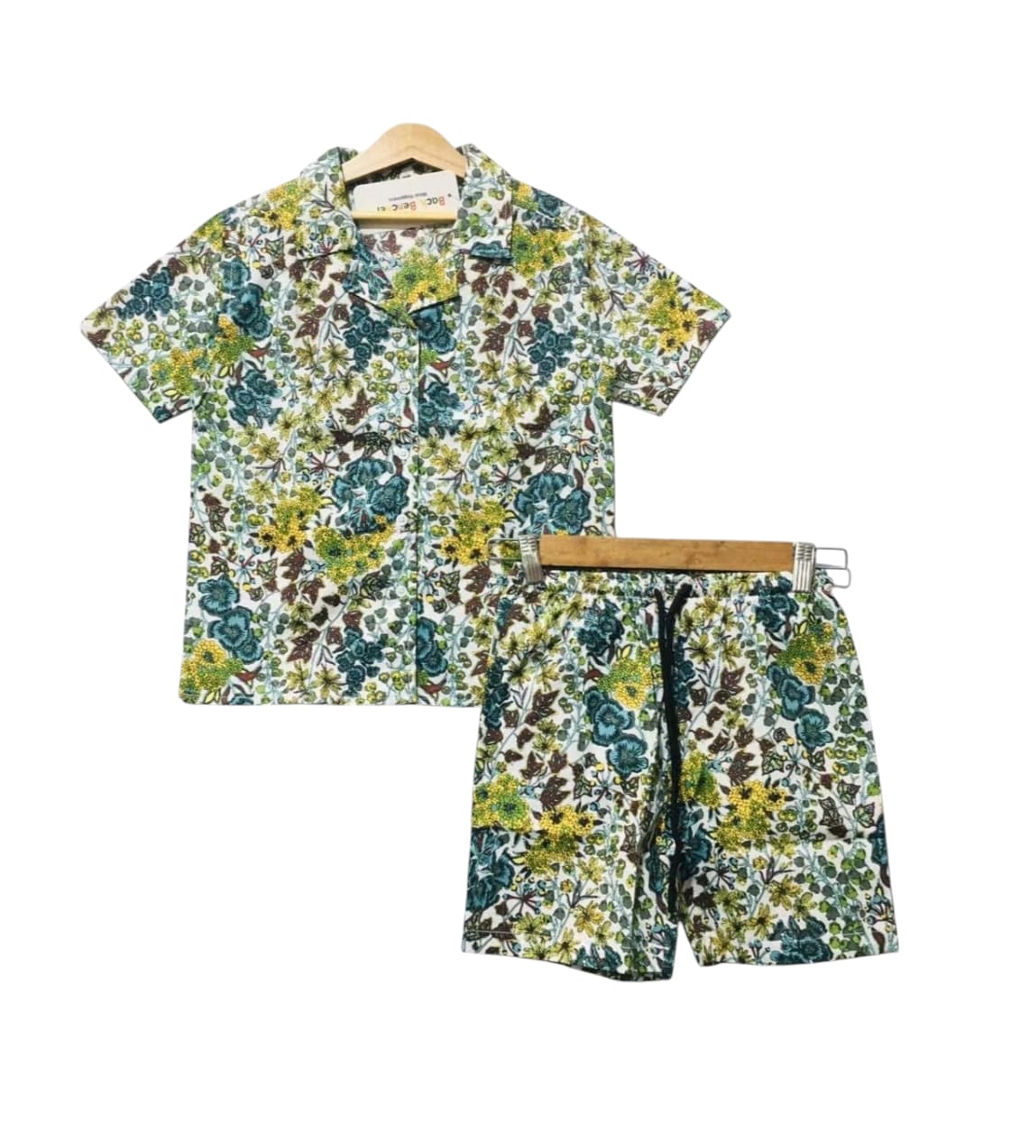 Green Yellow Flower White Nicker Suit ( R-9 )