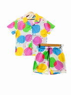 Apple Print White Nicker Suit ( R-113 )