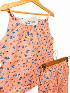 Multi Flower Peach Skirt Suit Girls ( R-426 )