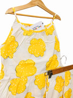 Yellow Shade White Skirt Suit Girls ( R-62 )