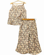 Cream Flower Selati Skirt Suit Girls ( R-62 )