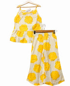 Yellow Shade White Skirt Suit Girls ( R-62 )