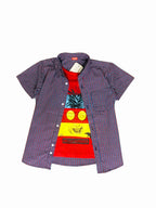 Hello Summer Red Blue Check D/Casual Shirt Boys ( R-316 )