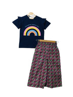 Colorful Happy Day Navy Shirt & Cotton Flapper Girls ( R-10 )
