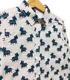 Zebra Print Peach Casual Shirt Boys ( R-5 )