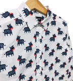 Zebra Print White Casual Shirt Boys ( R-5 )