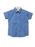 White & Blue Check Half Sleeve Casual Shirt Boys ( R-397 )