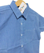 White & Blue Check Half Sleeve Casual Shirt Boys ( R-397 )