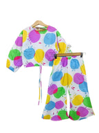 Fruit Print Full Sleevlees White Skate Fish Girls ( R-432 )