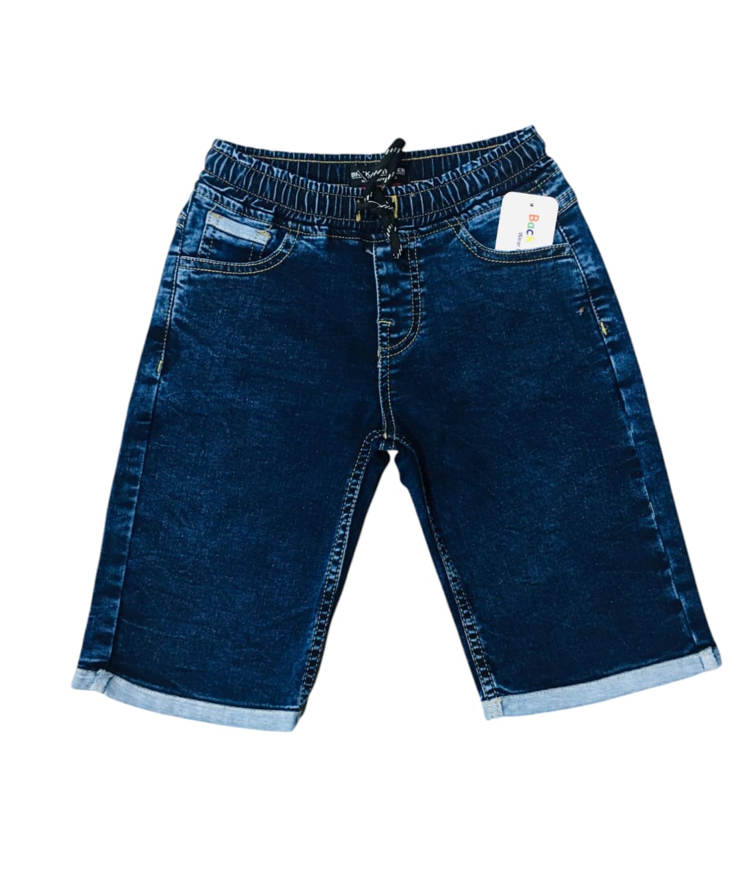 Dark Blue With Rib Denim Shorts Boys ( R-295 )
