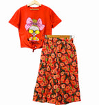 Summer Red Shirt & Cotton Flapper Girls ( R-56 )