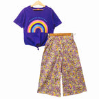 Colorful Happy Day Purple Shirt & Cotton Flapper Girls ( R-56 )