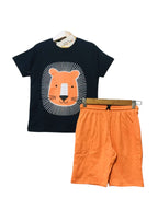 Lion Face Navy Nicker Suit Boys ( R-272=286 )