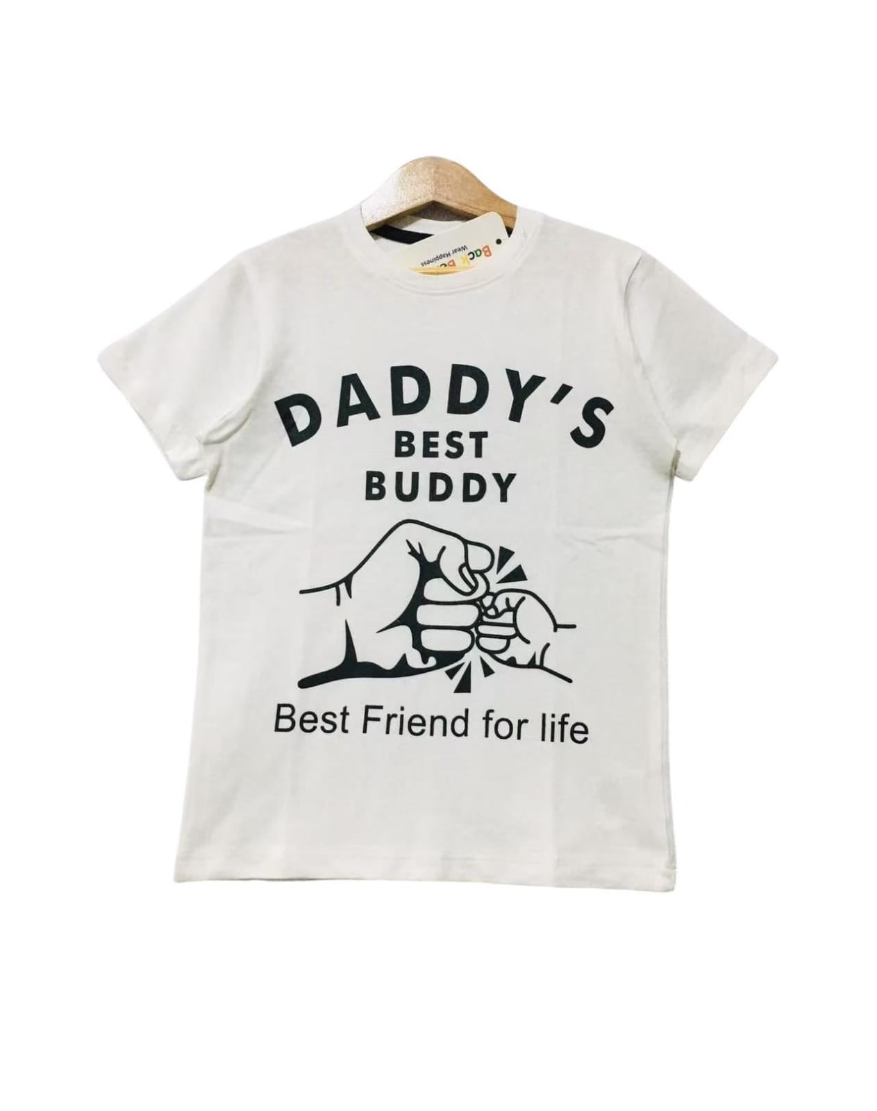 Daddy Best Buddy White T-Shirt Boys ( R-239 )