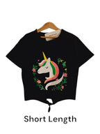 Unicorn Black T-Shirt Girls ( R-100 )