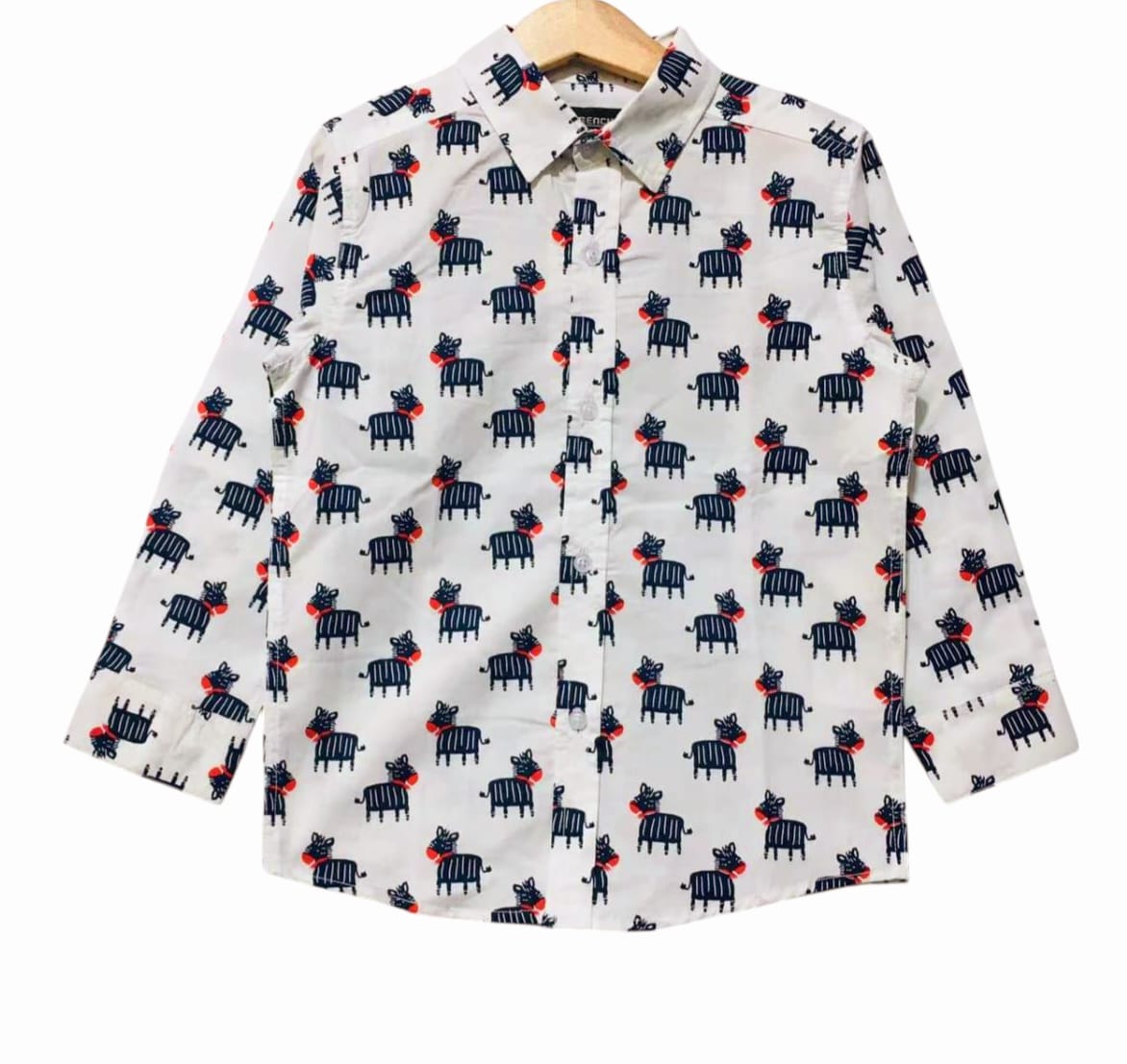 Zebra Print White Casual Shirt Boys ( R-5 )