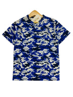 Blue Army Henley Polo Shirt Boys ( R-51 )