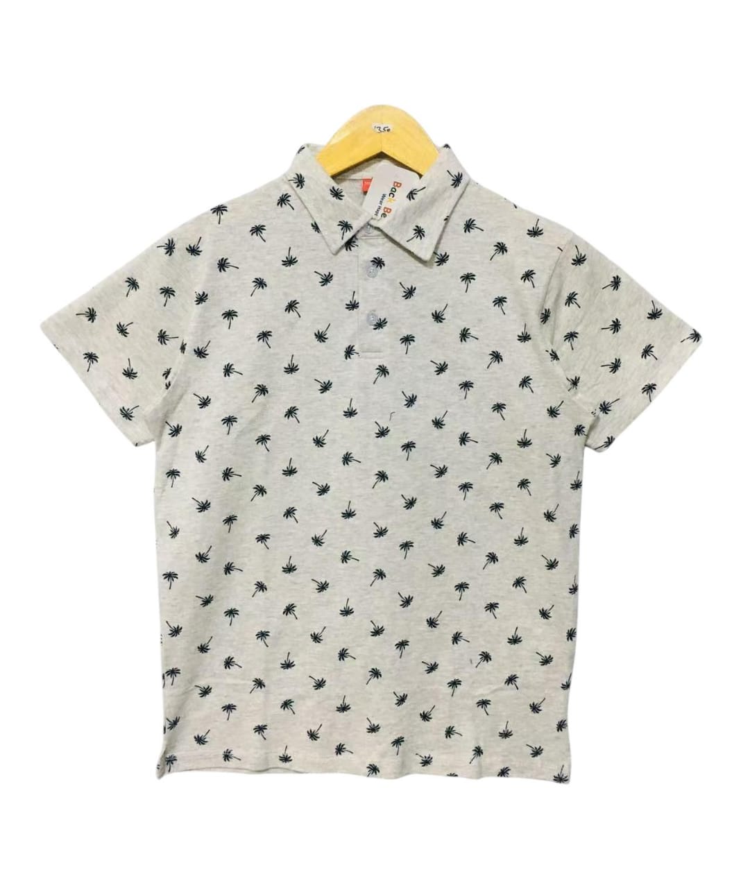 Tree All Over Print Oatmeal Collar Polo Men's (R- 404N )