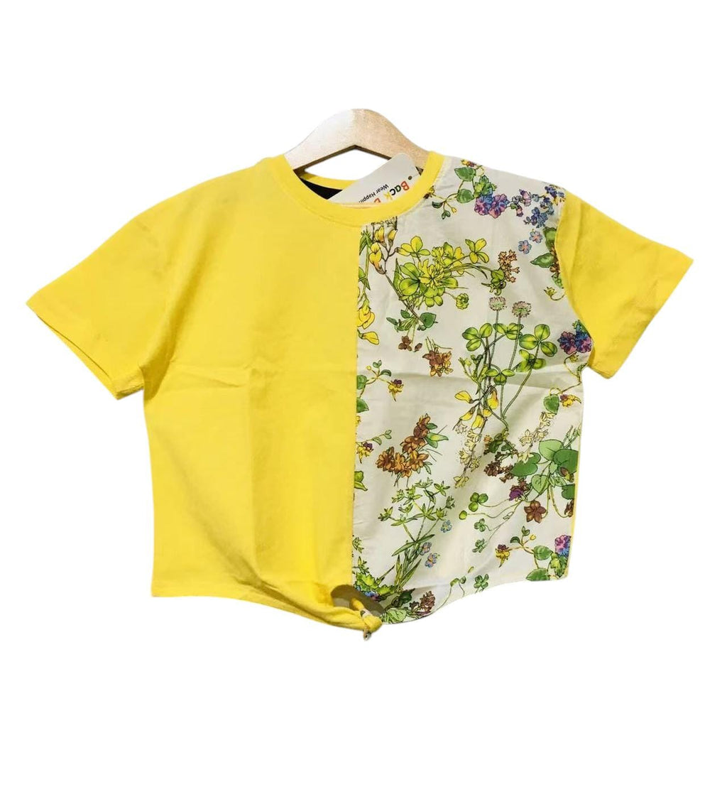 Multi Flower Yellow T-Shirt Girls ( R-456 )