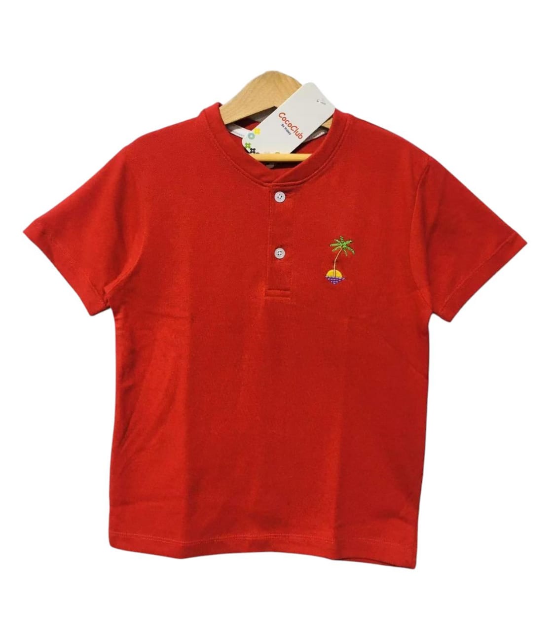 Tree Sun Logo Red Polo Shirt Boys