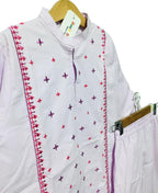 All Over Embroidery Light Purple Top Pairs Girls