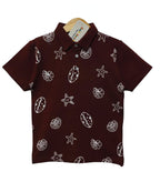 Star Fish Mahroon Collar Polo New Born(R-348,349)