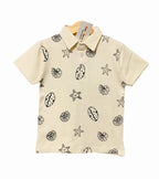 Star Fish Cream Collar Polo New Born