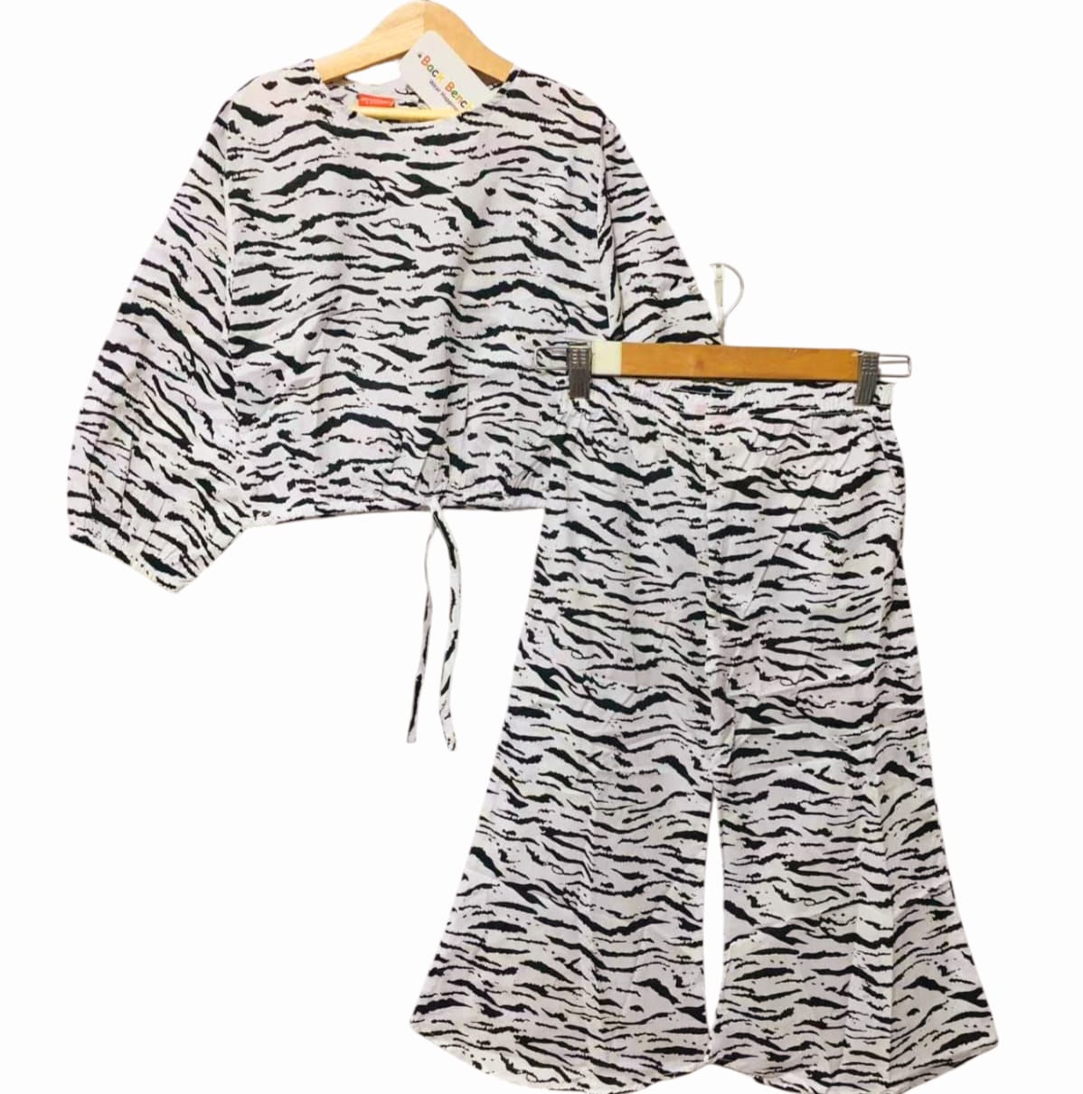 Lepord Print Full Sleeve White Skate Fish Girls(R-473)