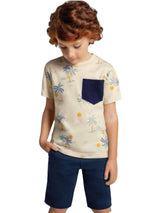 Tree Sun All Over Print White Nicker Suit Boys(R-156,163)