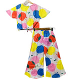 Fruit Print Half Sleeve White Skate Fish Girls(R-349)