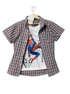 Spiderman Multi Lines Double Casual Shirt Boys