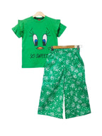 So Sweety Green Shirt & Cotton Flapper Girls(R-54)