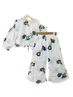 Royal Blue Flower Full Sleeve White Skate Fish