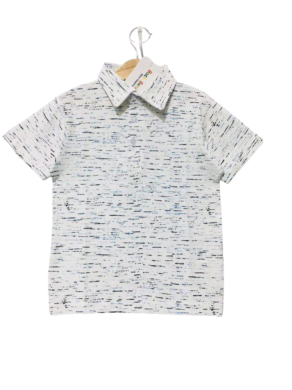 Lines Printing Collar Polo Boys