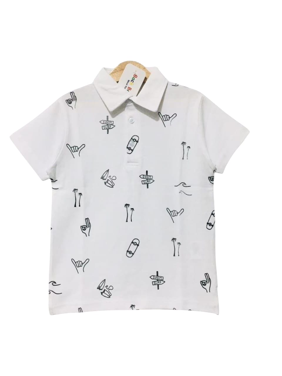 Swim Surf White Collar Polo Boys