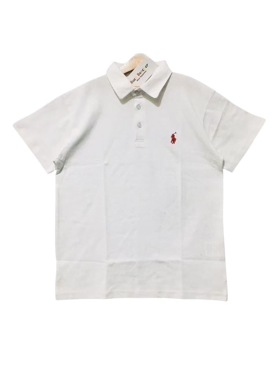 Ferrari Logo White Collar Polo Men's
