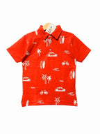 Tree With Texi Red Collor Polo Shirt Boys