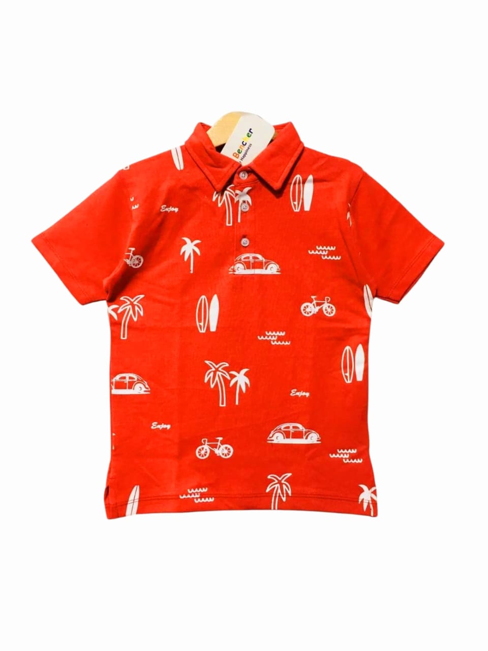 Tree With Texi Red Collor Polo Shirt Boys