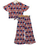 Colorful Heart & Leaves Half Sleeve Mahroon Skate Fish Girls