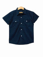Two Pocket Triangle Shape Navy Casual Shirt Boys