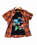 Crain Logo Red Check Double Casual Shirt Boys